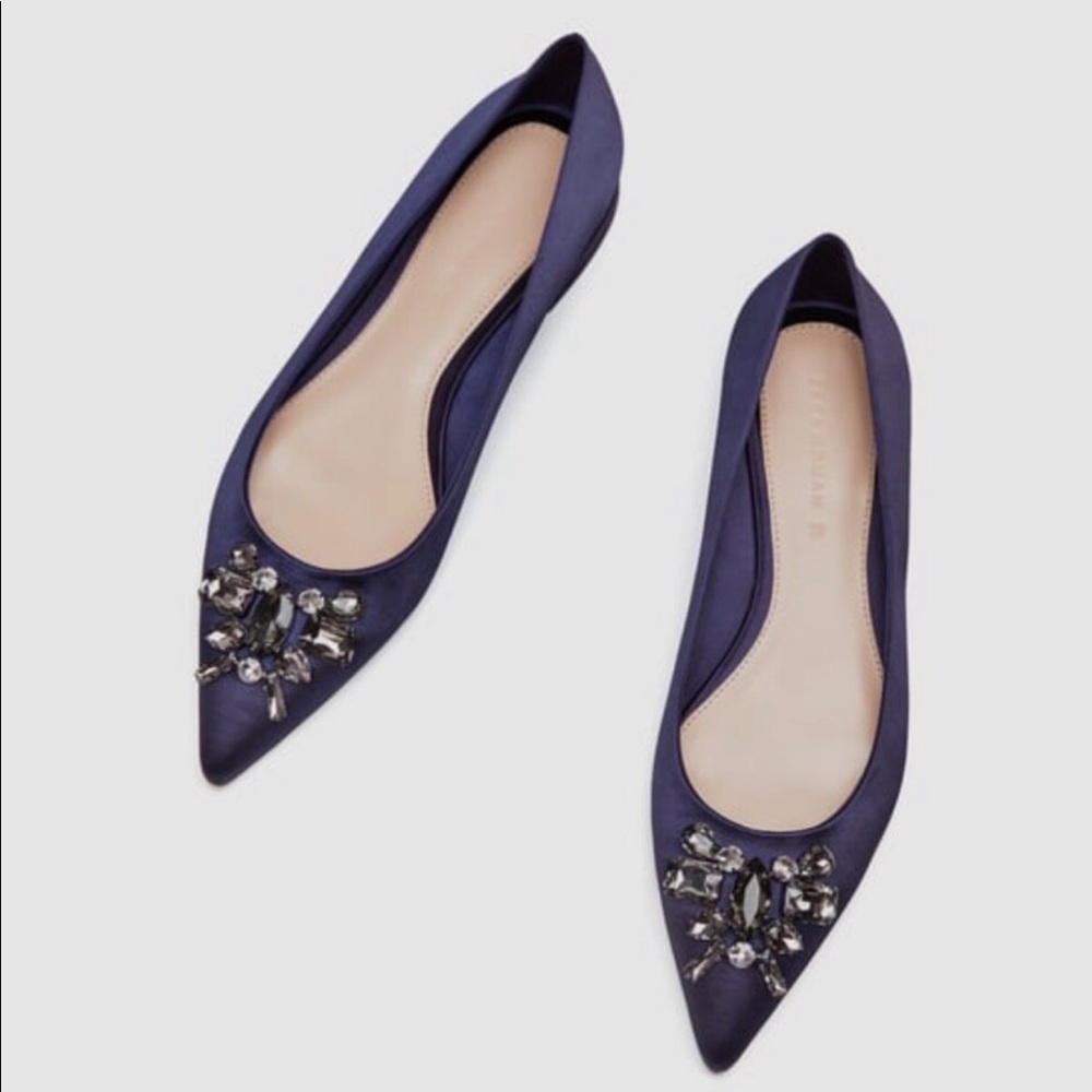 Zara Jeweled Flats